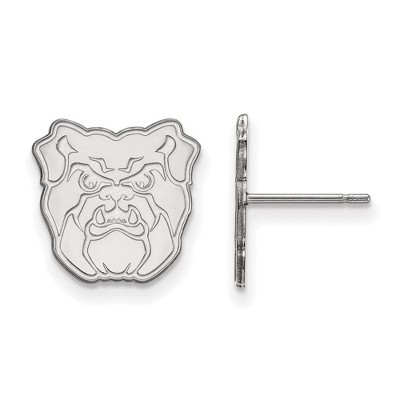 Black Bow Jewelry 10k White Gold Butler Bulldogs NCAA Post Earrings