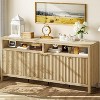 Fluted Storage Cabinet 65.8" Adjustable 3-Tier, Modren Entryway Organizer with Fluted Doors - 3 of 4