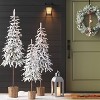 Pre-lit LED Dewdrop Downswept Flocked Balsam Fir with Basket Artificial Christmas Tree Warm White Lights - Wondershop™ - image 2 of 3