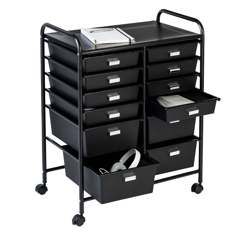 Honey-Can-Do 12 Drawer Rolling Cart Black, 2 of 4