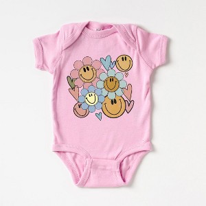 The Juniper Shop Flower Smiley Face Baby Bodysuit - 1 of 2