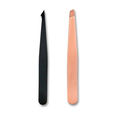 JAPONESQUE Pointed-Slant & Slant Duo Tweezers