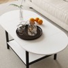 Famapy Contemporary Convertible Coffee Table,Extendable from Square to Oval,with Storage Shelf,Adjustable & Space-Efficient for Living Room - 3 of 4