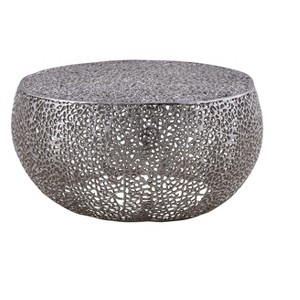 NicBex Modern 20" Round Aluminium Coffee Table with Hollow Design for Living Room and Bedroom - 1 of 4