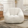 Lyngins Plush Faux Fur Bean Bag Chair, Lazy Chair with Tufted Soft Stuffed Filling, Ergonomic Accent Chair, Single Sofa Chair for Dorm/Apartment, - 2 of 4