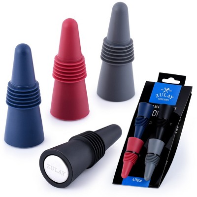 Zulay Kitchen Silicone Wine Stoppers (Set of 4) - Multicolored