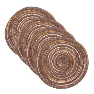 Unique Bargains Woven Braided Washable Decorative Round Placemat 4 Pcs - 1 of 4