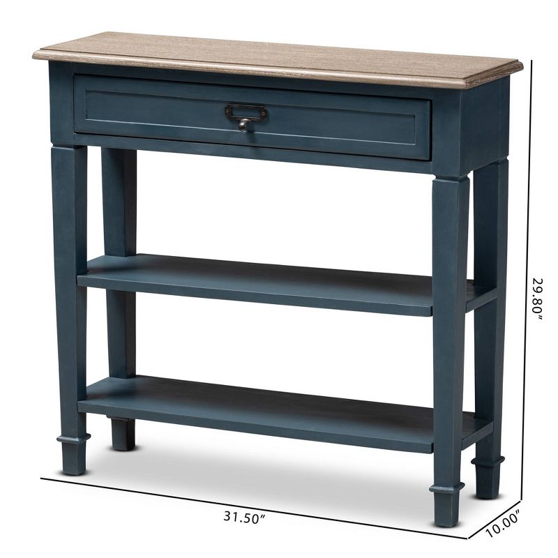Dauphine Spruce Finished Wood Accent Console Table Blue - Baxton Studio, 3 of 14