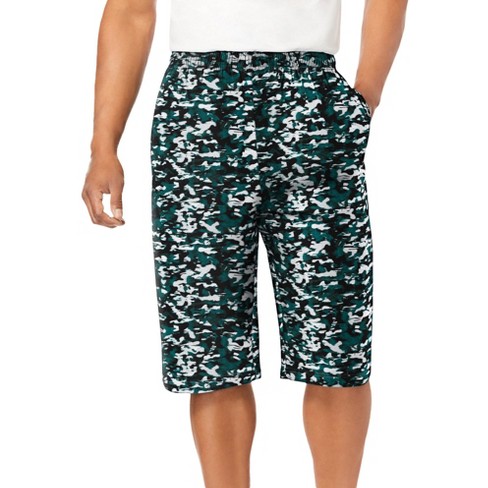 Kingsize Men's Big & Tall Lightweight Extra Long Jersey Shorts - Tall -  6xl, Camo Green : Target