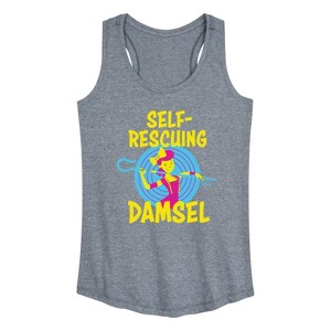 Women's - Disney - Self Rescuing Damsel Graphic Racerback Tank - 1 of 4