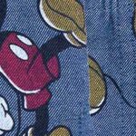 blue button down shorts set, mickey mouse