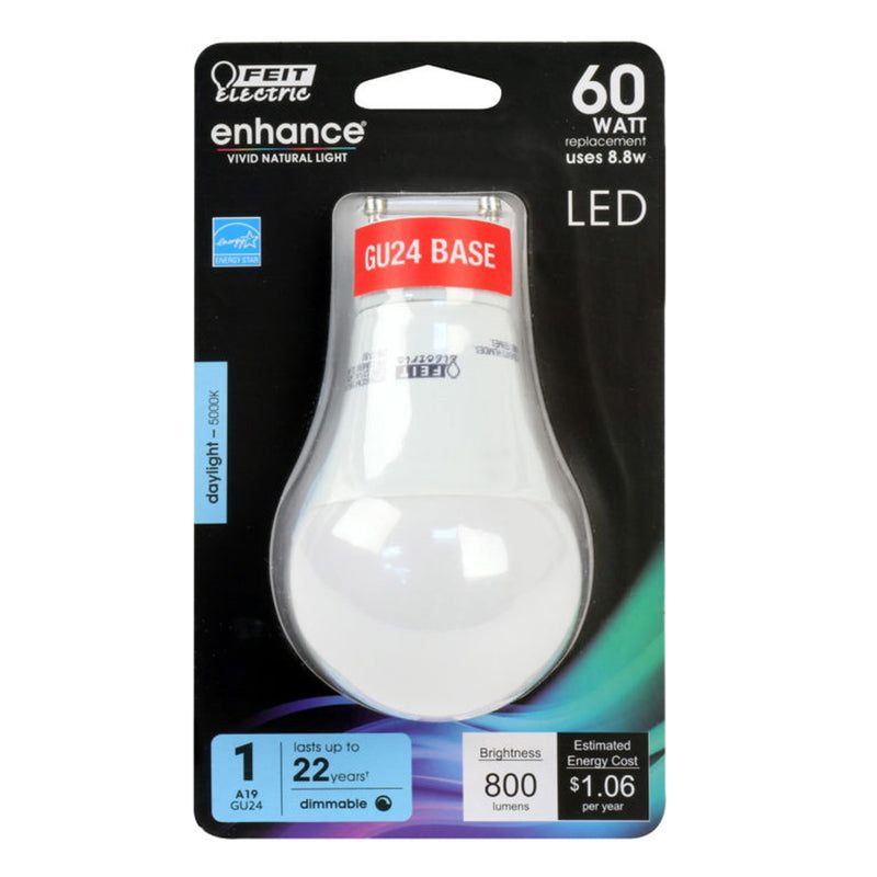 Feit Electric Enhance A19 GU24 LED Bulb Daylight 60 Watt Equivalence 1 pk, 2 of 6