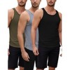 Coolmee Three Piece Mens Tank Top Soft Performance Boxing Gym Shirts Plain Muscle Tee - 2 of 3