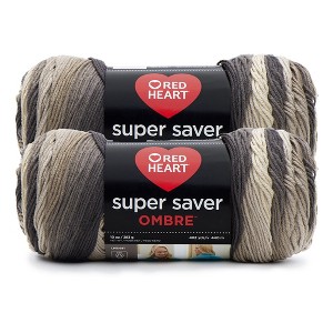 Red Heart Super Saver Yarn 12 Pack-Hickory Ombre - 1 of 4