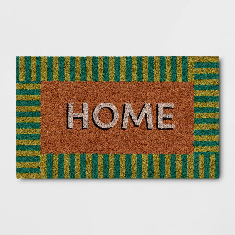 1&#39;6&#34;X2&#39;6&#34; &#39;Home&#39; Striped Border Doormat Green - Threshold&#8482;, 1 of 8