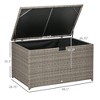 FURNIinspire Utility Storage Cabinet 113 Gallon Deck Box Rattan Outdoor Storage Box Waterproof Storage Container For Indoor, Grey, 47.2"*6.70"*30.7" - 2 of 4
