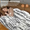 COZONY Ultra-Soft Striped Faux Rabbit Fur Blanket, 4 Warmth Levels, 10-Hour Timer, Safety Certified - 3 of 4