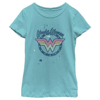 Girl's Wonder Woman Paint Splatter Logo T-Shirt