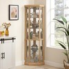 Vynxaria Lighted Corner Curio Cabinet - Elegant Glass Display Case for Living Room & Bar Storage Perfect for Antique Collections & Wine - 4 of 4