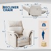 Power Recliner Chair with Swivel/Glide, USB Charging & Storage Pocket - Chenille Upholstered Rocker for Nursery/Living Room - 2 of 4