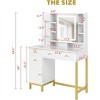 Vanity Desk with LED Lighted Mirror - Power Outlet, 3 Lighting Colors - Makeup Desk & Dressing Table for Bedroom - 2 of 4