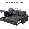 TIRAMISUBEST Reversible Sofa Couch, Sleeper Sofa Bed with Storage Chaise Pull Out Couch Bed for Living Room | Hidden Stroge | Removable Backrest - 3 of 4