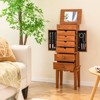 Costway Vintage Jewelry Armoire Cabinet Chest Big Storage Box Organizer with Drawers & Mirror - 2 of 4