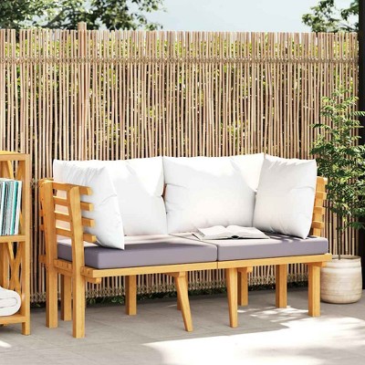 Sofa with Cushions Solid Acacia WoodvidaXL