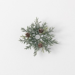 Sullivans Artificial Frosted Arborvitae Wreath - 1 of 2