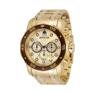 Invicta 36359 Men's Pro Diver Gold Tone Dial Chronograph Watch