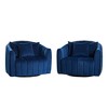 40.3" Velvet Oversized Swivel Barrel Chair and Half Sofa with Pillows - 3 of 4