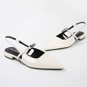 Berness Women's Victoria Patent Pointed Flats with Sleek Strap Detail - 1 of 4