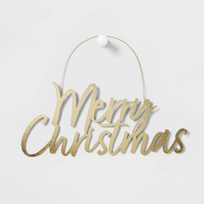 Merry Christmas Hanging Sign Gold - Wondershop™