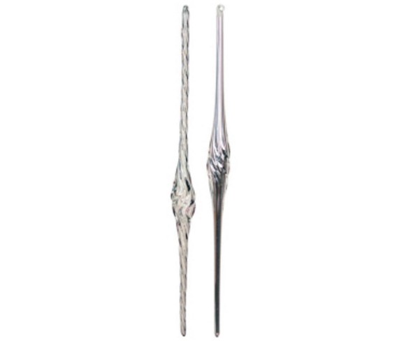Melrose 18" Elegant Twisted Spiral Glass Icicle Christmas Ornament - Silver
