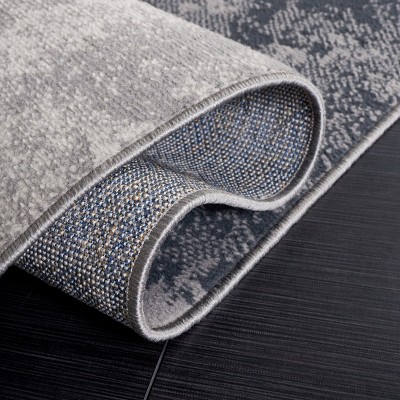 Odyssey 8' x 10' Grey and Gold Black Synthetic Area Rug