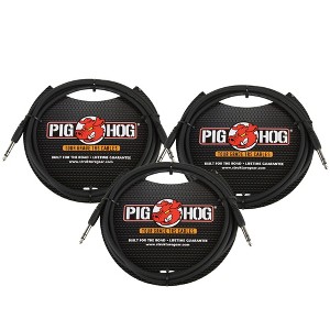 Pig Hog PTRS06 High Performance 1/4" TRS Instrument Cable, 6 Feet - 3 Units - 1 of 2