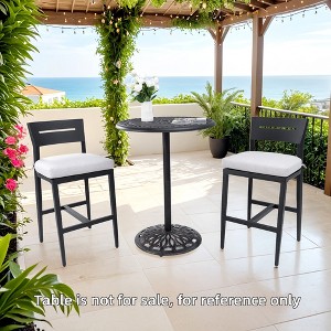 Christopher Knight Home Snow Outdoor Aluminum 29.5" Armless Barstool with Removable Sunbrella Cushion(Set of 2) - 1 of 4
