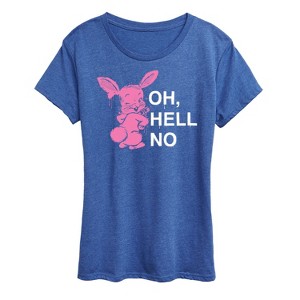 Women's - Instant Message - Punk Rabbit Oh Hell No Short Sleeve Graphic T-Shirt - 1 of 4