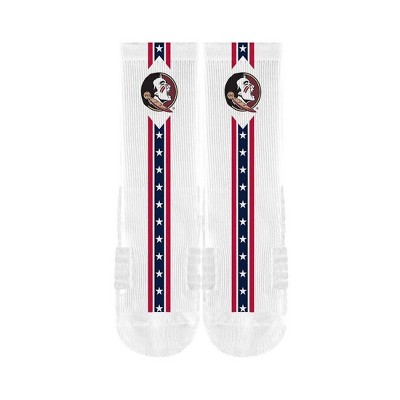 NCAA Florida State Seminoles Adult Flags Crew Socks - M/L