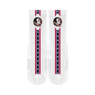 NCAA Florida State Seminoles Adult Flags Crew Socks - M/L