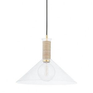 Mitzi Besa 1 - Light Pendant in  Aged Brass Clear Shade - 1 of 1