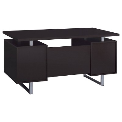 Cappuccino Contemporary 60'' Executive Desk with Filing Cabinet
