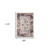 Ivory Navy and Orange Floral Power Loom Area Rug - 3 of 4