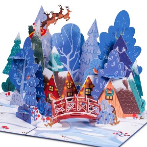 Paper Love Magical Town Christmas Pop Up Card, for Him, Her, Kids, Adults, 5" x 7" Cover - Includes Envelope and Note Tag - 1 of 4