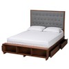 Baxton Studio Queen Jalie Fabric and Wood Platform Storage Bed: Upholstered Headboard, 4 Drawers - 3 of 4