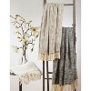 50"x60" Solid Throw Blanket with Tassels Black - Saro Lifestyle: Cotton Weave, Machine Washable, Cozy for Sofa or Bed - 3 of 3