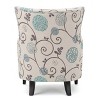 Arabella Club Chair White/Blue - Christopher Knight Home: Upholstered Polyester, Hardwood Frame, Floral Pattern - 4 of 4