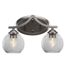 Toltec Lighting Zilo 2 - Light Vanity in  Graphite with 5.75" Smoke Bubble Shade - 1 of 1