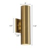 LLHZSY 12"H Cylinder Modern LED Dimmable Outdoor Wall Sconce Light Fixture in Gold - 3 of 4