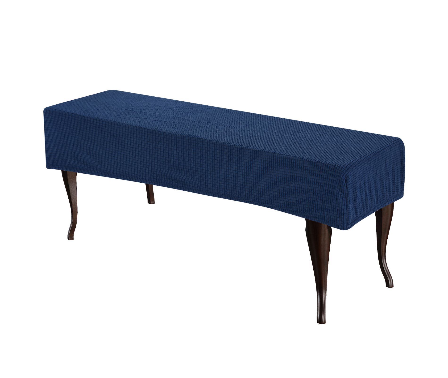 Unique Bargains Stretch Jacquard Checkered Anti-Dust Protecting Dining Chair Slipcovers for 42" - 54" Bench Navy Blue